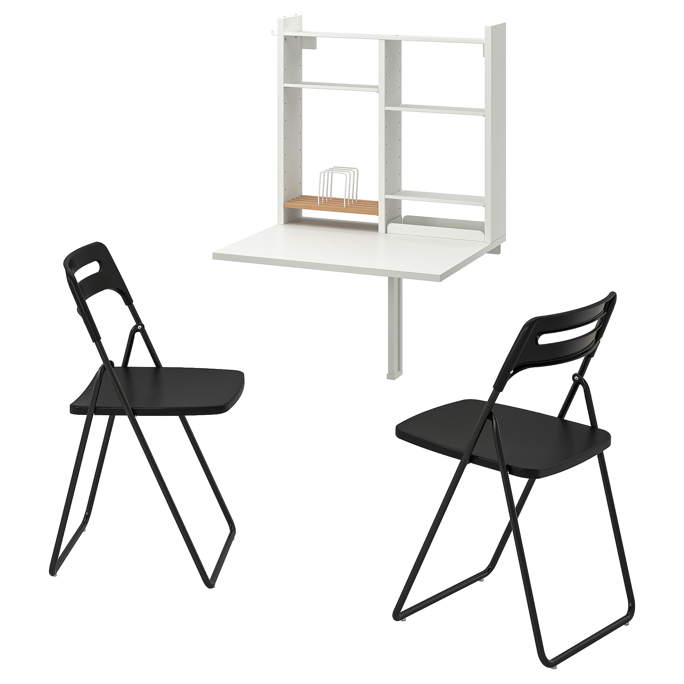 Набор кухонных столов - NORBERG/NISSE IKEA/ НОРБЕРГ/НИССЕ ИКЕА, 76х47х6 см, белый/черный