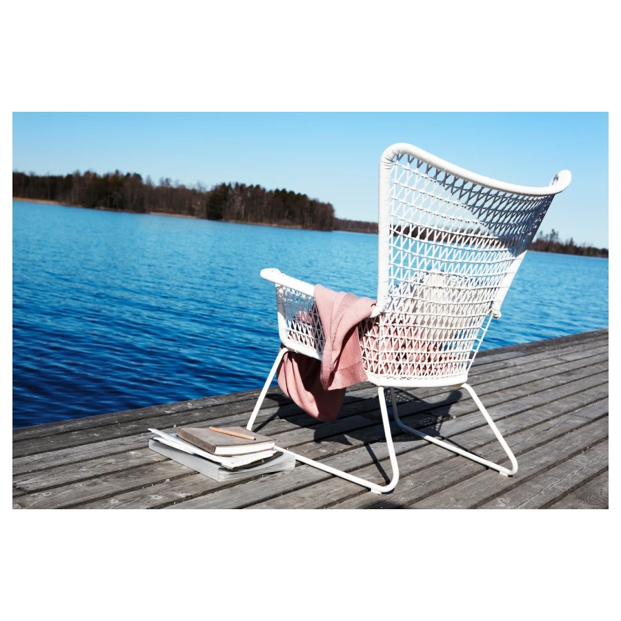 Садовое кресло - IKEA HÖGSTEN/HOGSTEN, белый, 93x78x74см, ХЁГСТЕН ИКЕА (изображение №4)
