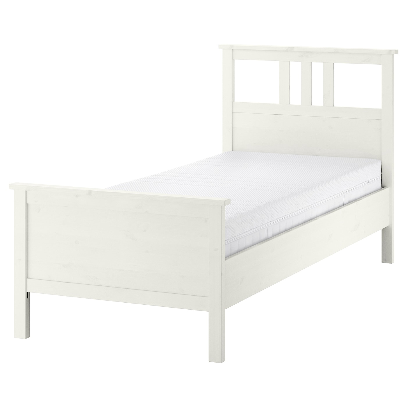 Кровать - IKEA HEMNES, 200х90 см, матрас жесткий, белый, ХЕМНЭС ИКЕА