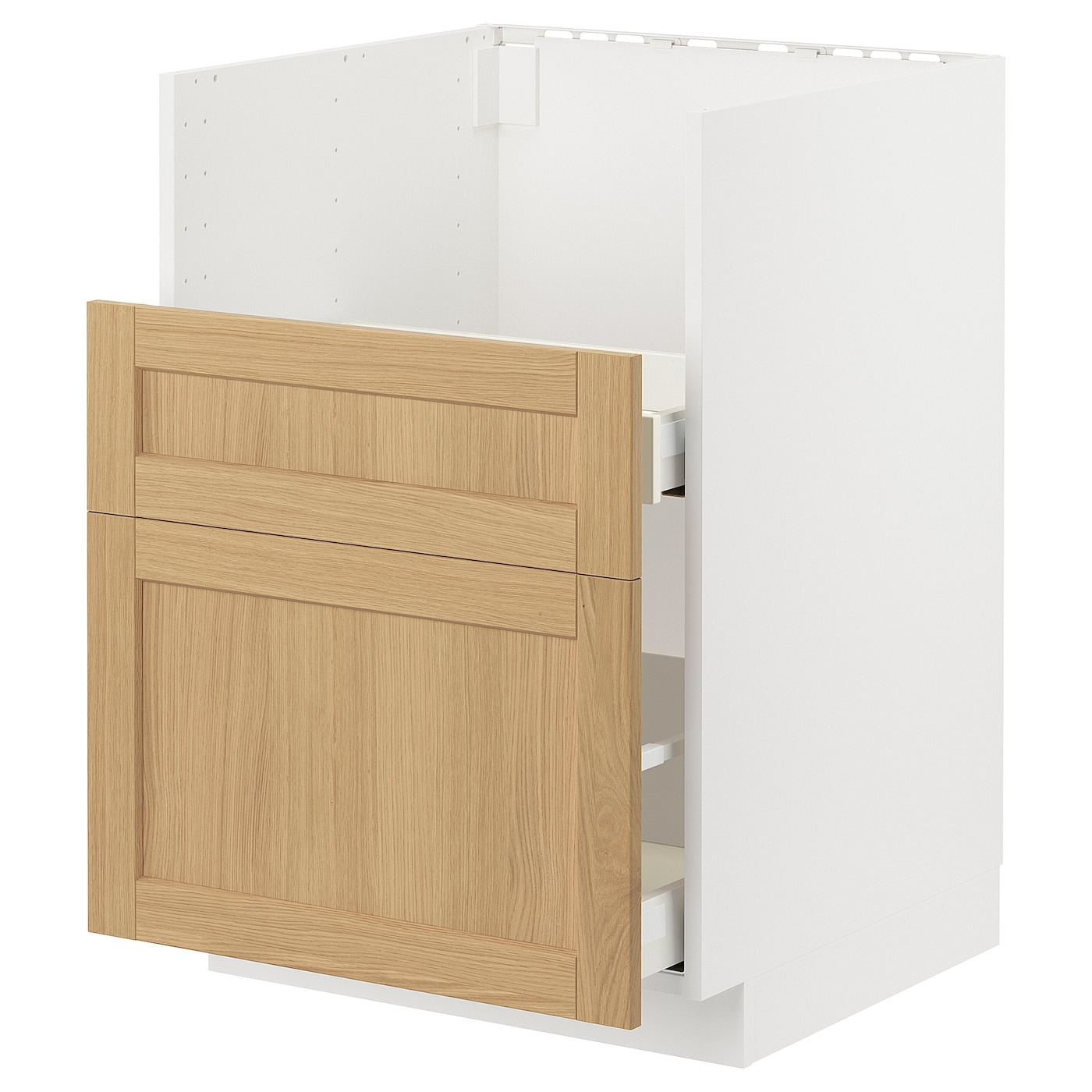 Напольный шкаф - METOD / MAXIMERA IKEA/ МЕТОД/ МАКСИМЕРА ИКЕА,  88х60 см, белый/под беленый дуб