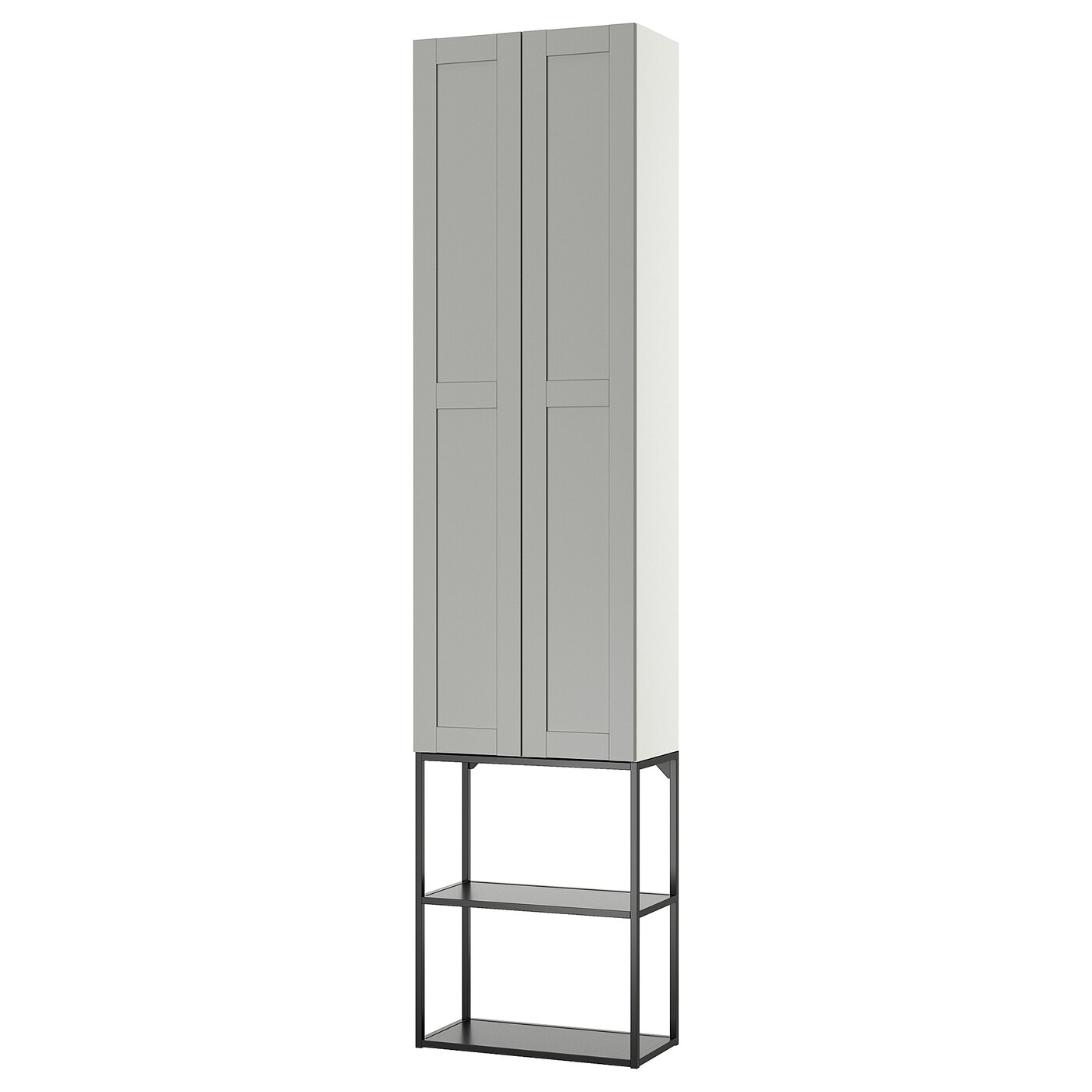 Книжный шкаф - IKEA ENHET/ЭНХЕТ ИКЕА, 60х32х255 см, серый/белый