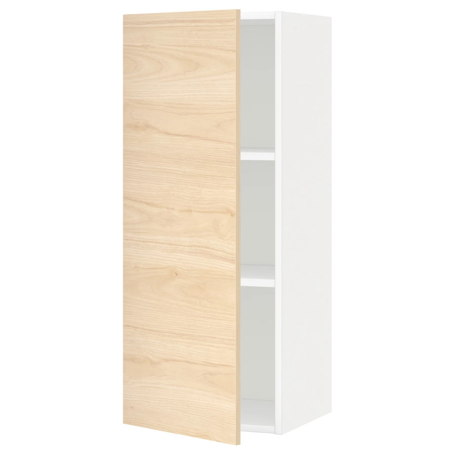 Навесной шкаф с полкой - METOD IKEA/ МЕТОД ИКЕА, 100х40 см, белый/под беленый дуб (изображение №1)
