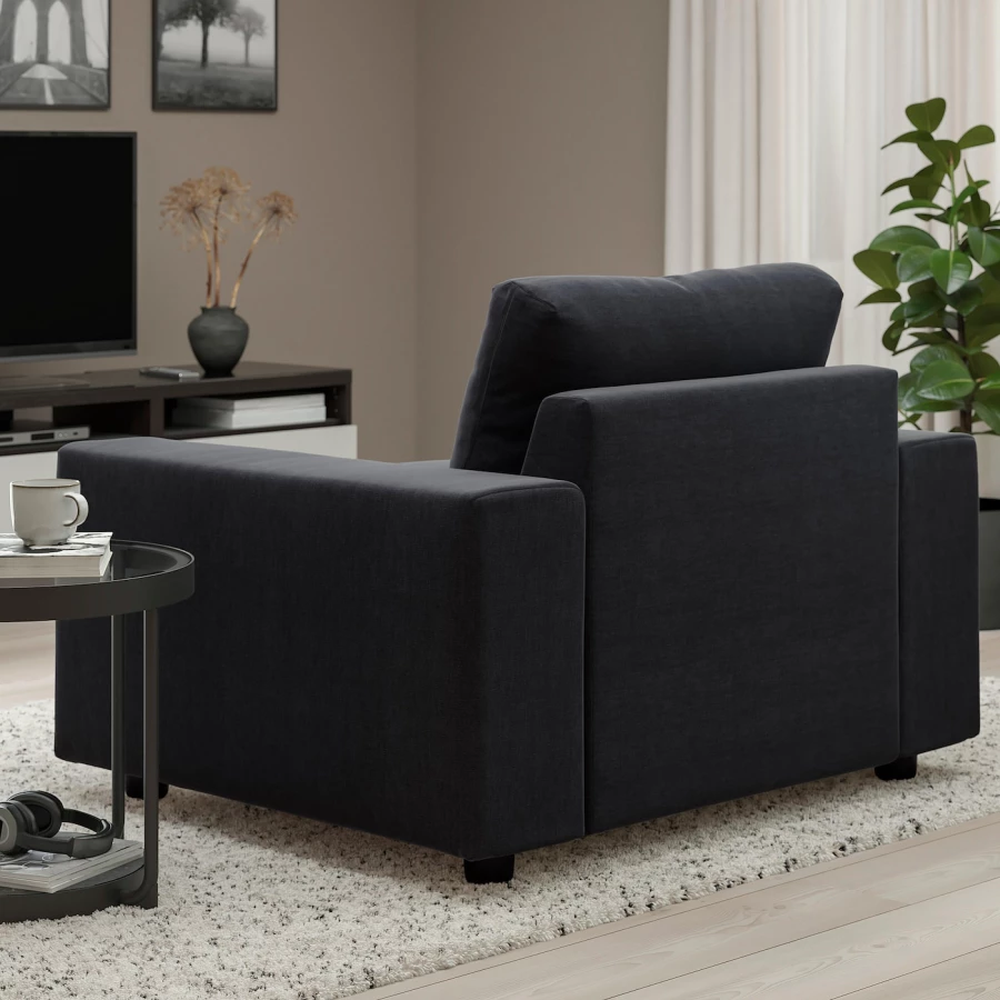 Кресло - IKEA VIMLE, 115х98х83 см, черный, ВИМЛЕ ИКЕА (изображение №3)