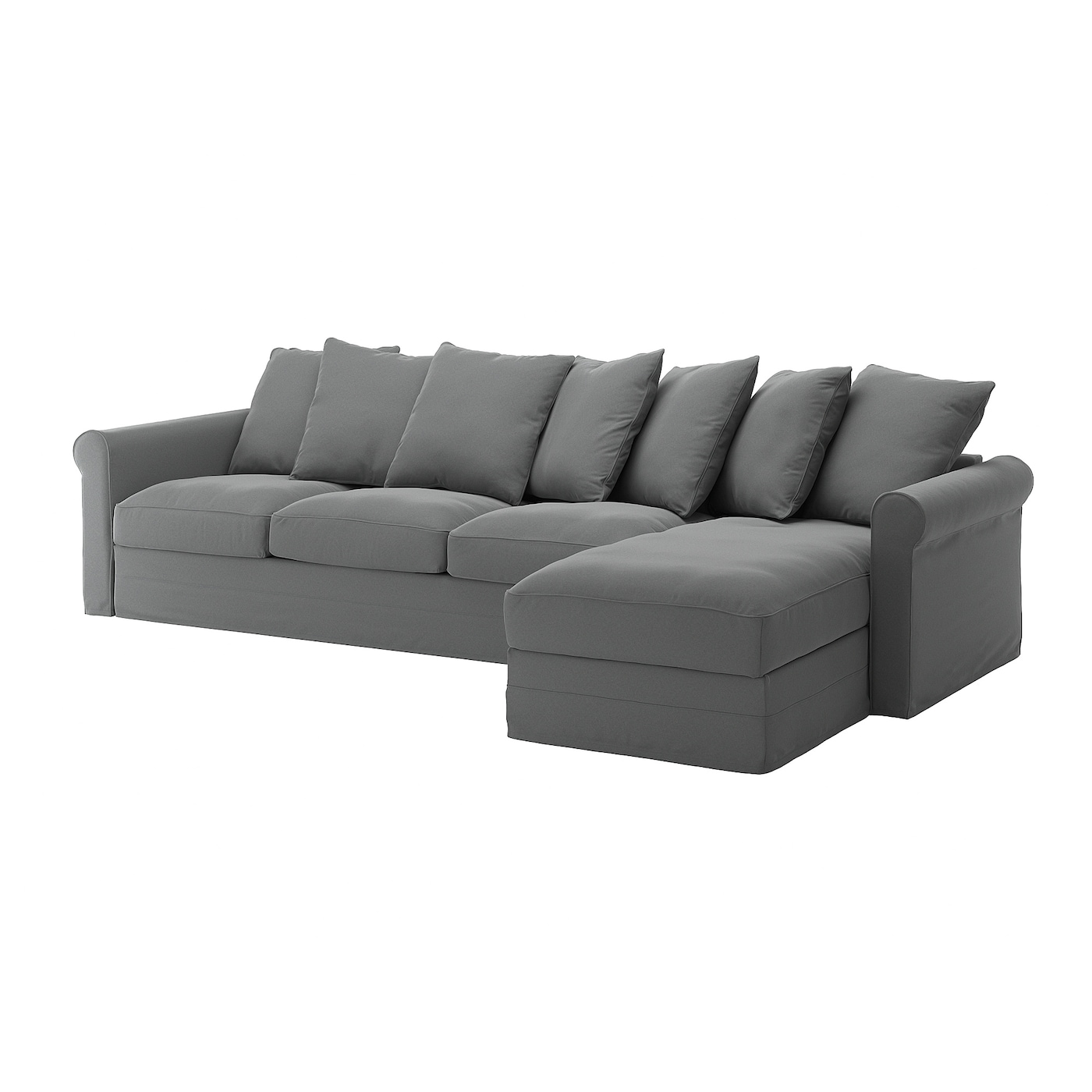 Чехол на 4-местный диван с шезлонгом - IKEA GRÖNLID/GRONLID/ГРЁНЛИД ИКЕА, 38х9х57 см, серый