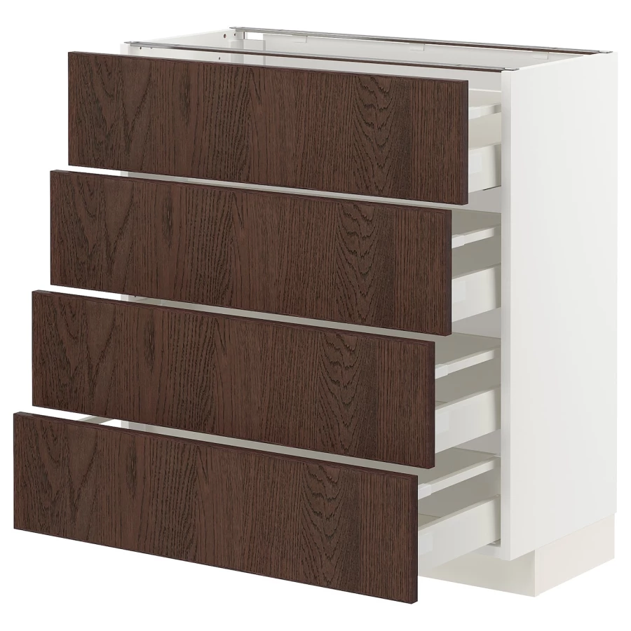 Напольный шкаф - IKEA METOD MAXIMERA, 88x39x80см, белый/коричневый, МЕТОД МАКСИМЕРА ИКЕА (изображение №1)