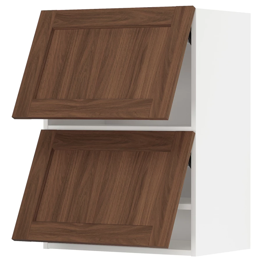 Настенный шкаф - METOD IKEA/  МЕТОД ИКЕА,  80х60 см, белый/коричневый (изображение №1)