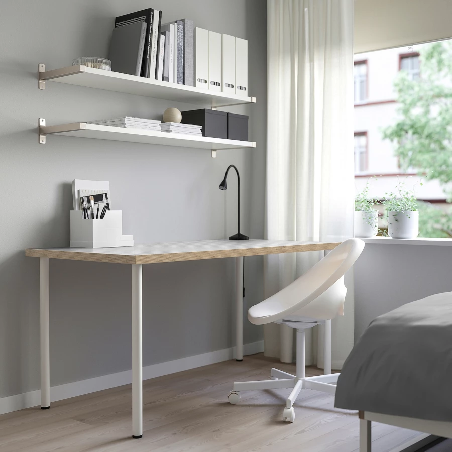 Письменный стол - IKEA LAGKAPTEN/ADILS, 140х60 см, белый антрацит, ЛАГКАПТЕН/АДИЛЬС ИКЕА (изображение №8)