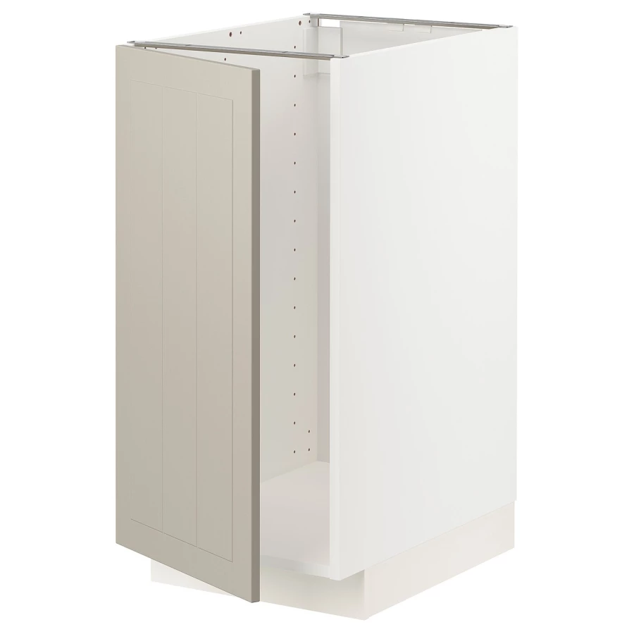 Напольный шкаф - IKEA METOD, 88x62x40см, белый/темно-бежевый, МЕТОД ИКЕА (изображение №1)