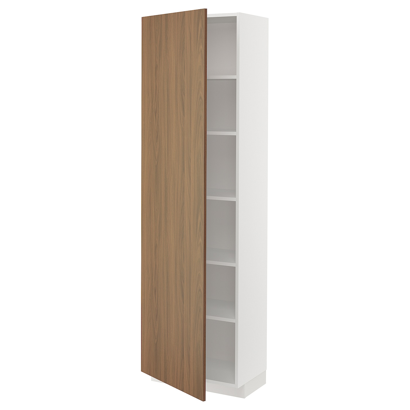 Высокий кухонный шкаф с полками - IKEA METOD/МЕТОД ИКЕА, 200х37х60 см, белый/коричневый