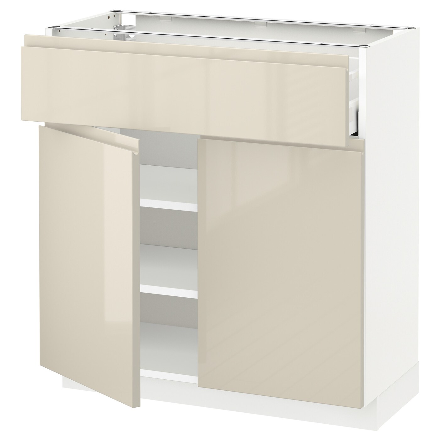Напольный кухонный шкаф  - IKEA METOD MAXIMERA, 80x37x80см, белый/бежевый, МЕТОД МАКСИМЕРА ИКЕА