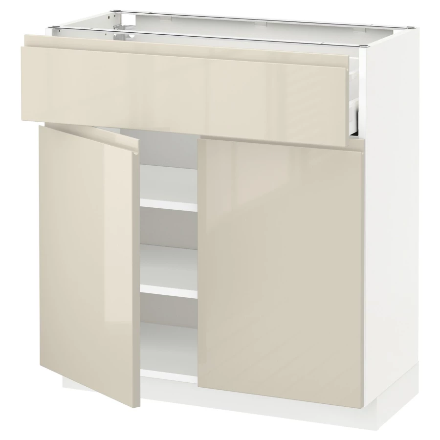 Напольный кухонный шкаф  - IKEA METOD MAXIMERA, 80x37x80см, белый/бежевый, МЕТОД МАКСИМЕРА ИКЕА (изображение №1)