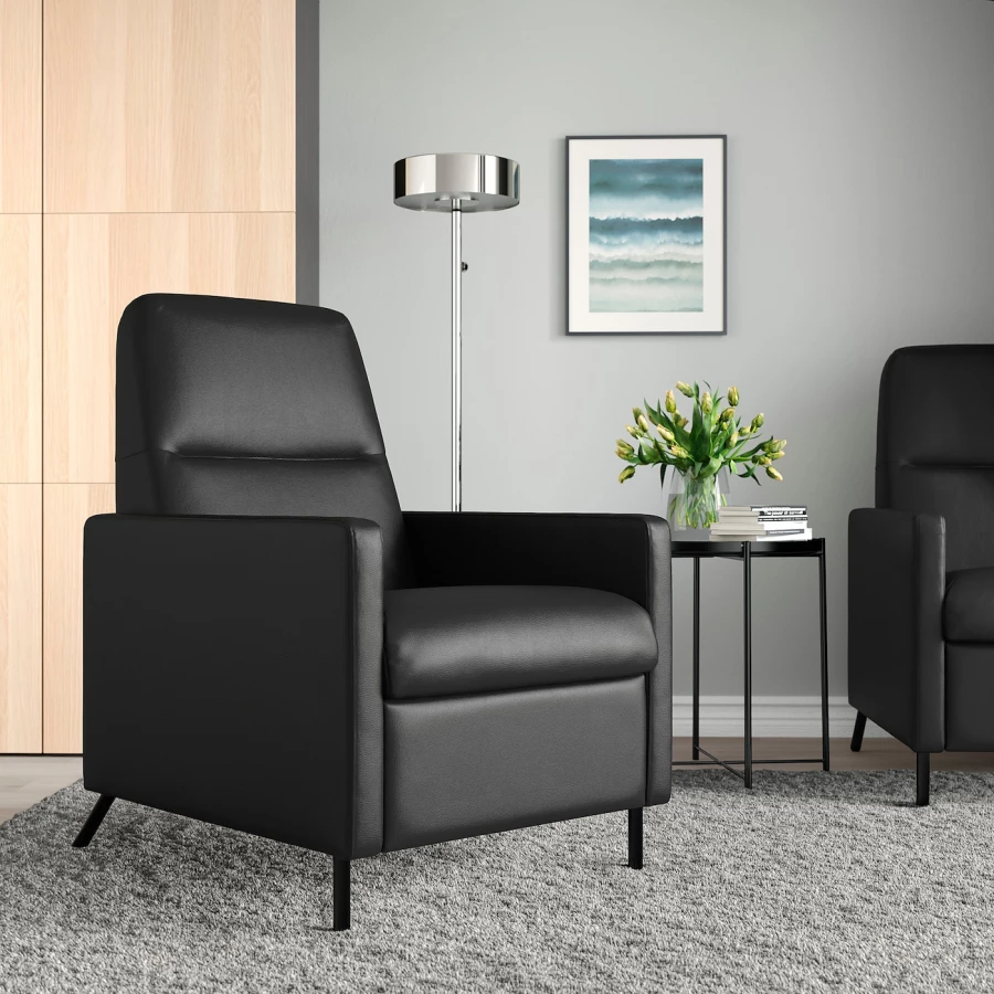 Кресло - IKEA GISTAD, 66х84х96 см, черный, ГИСТАД ИКЕА (изображение №4)