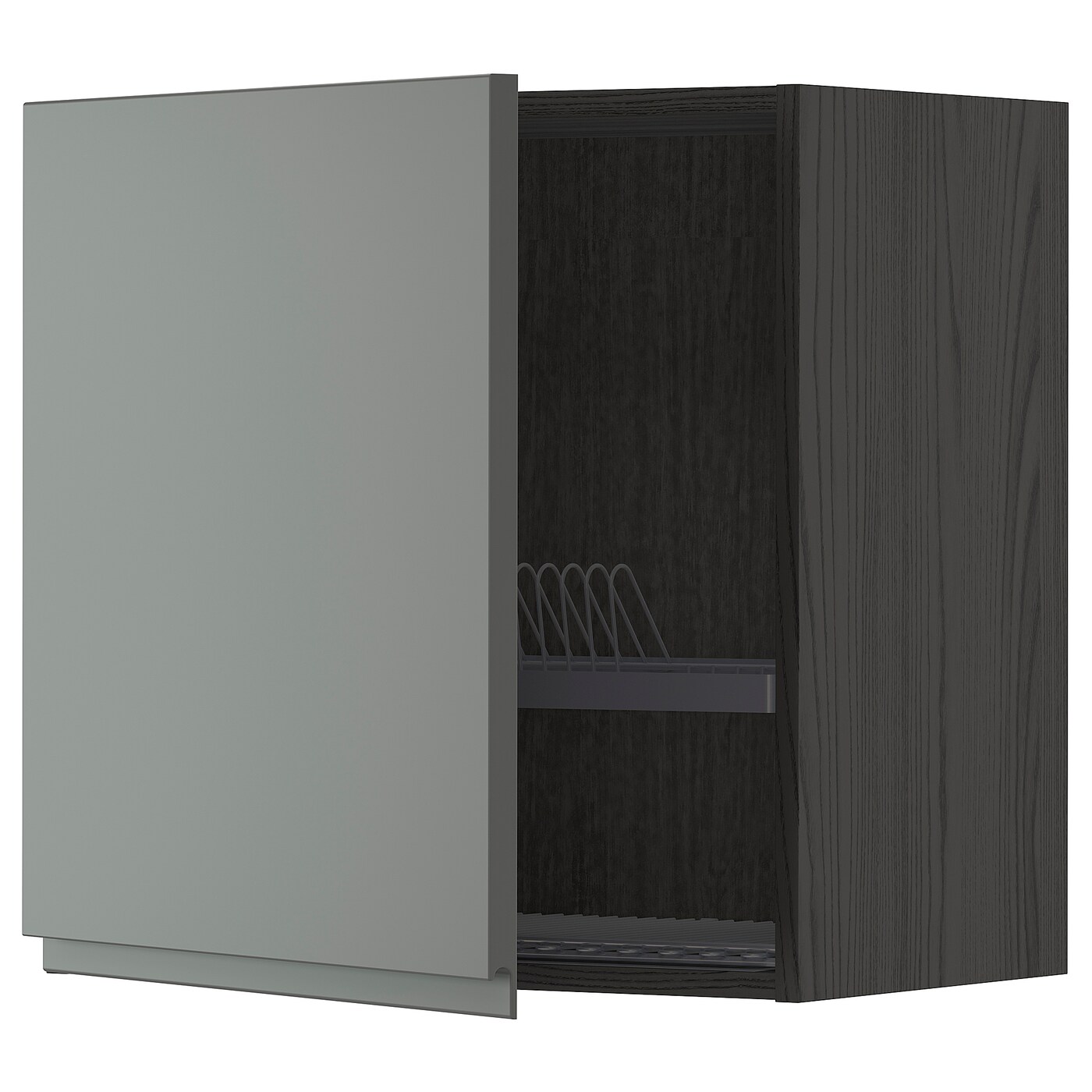 Навесной шкаф с сушилкой - METOD IKEA/ МЕТОД ИКЕА, 60х60 см, черный/серый