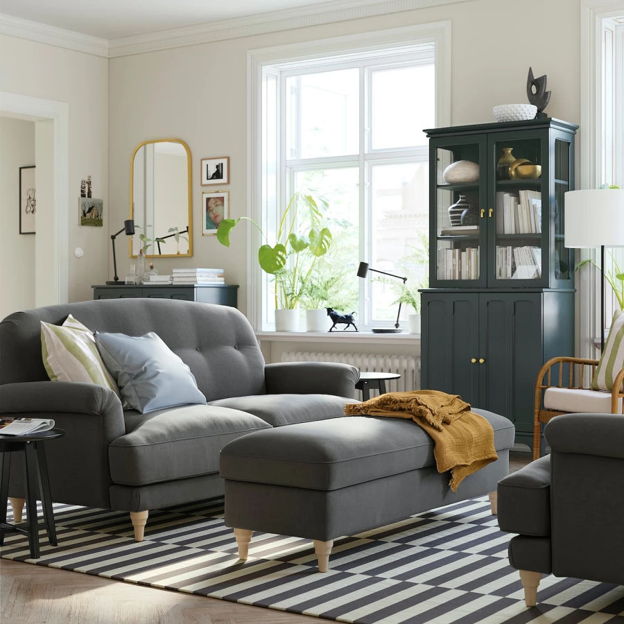 2-местный диван - IKEA ESSEBODA, 94x96x192см, серый, ЭССЕБОДА ИКЕА (изображение №3)