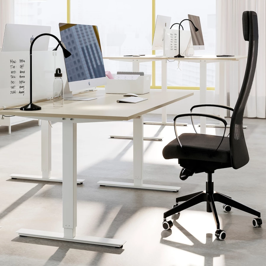 Письменный стол - IKEA TROTTEN, 160х80х72-122 см, белый/бежевый, ТРОТТЕН ИКЕА (изображение №3)
