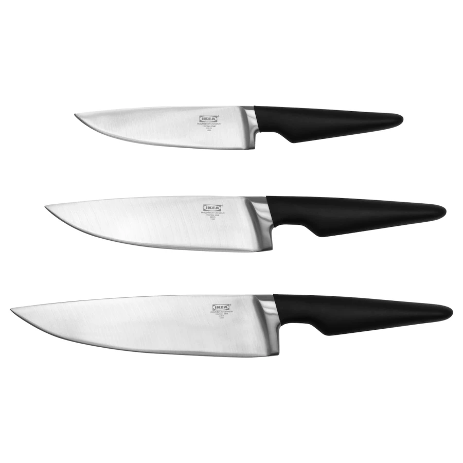 Набор ножей - IKEA VÖRDA/VORDA, черный/серебристый, ВОРДА ИКЕА (изображение №1)