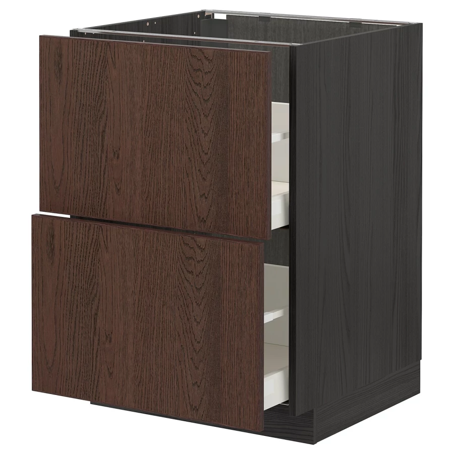 Напольный шкаф  - IKEA METOD MAXIMERA, 88x61,6x60см, черный/коричневый, МЕТОД МАКСИМЕРА ИКЕА (изображение №1)
