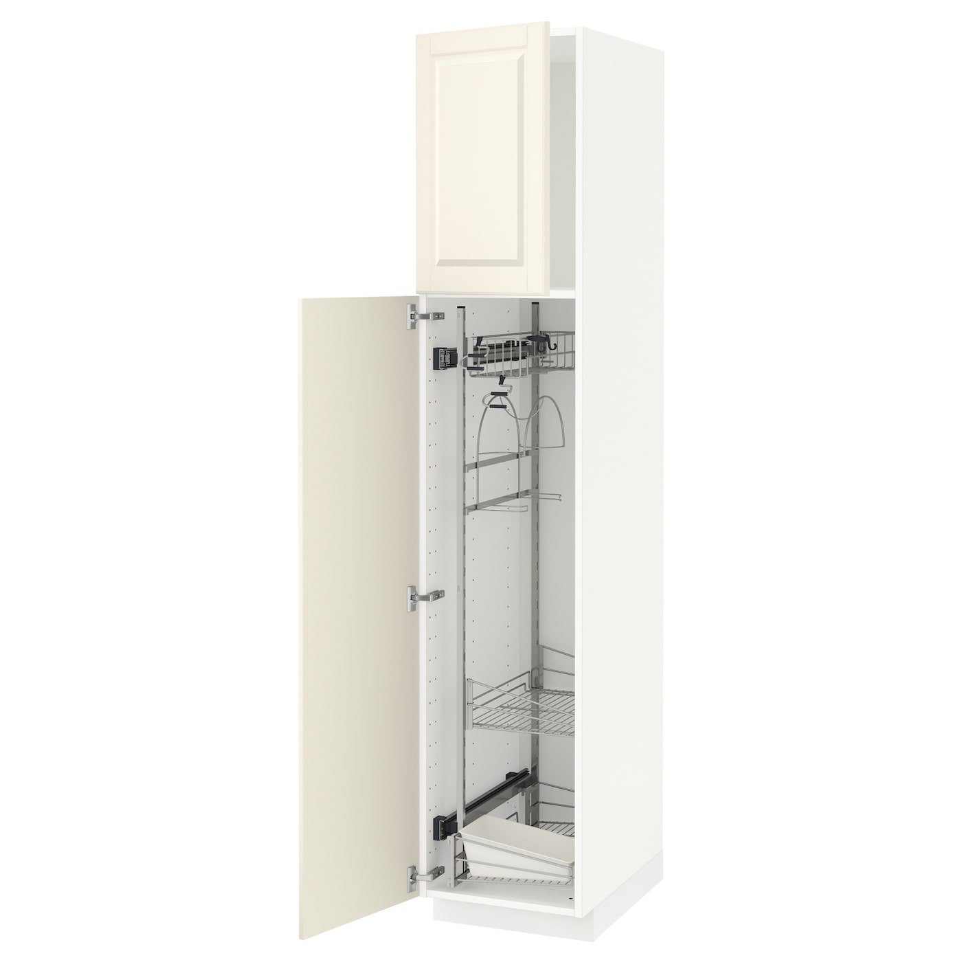 Высокий шкаф/бытовой - IKEA METOD/МЕТОД ИКЕА, 200х60х40 см, белый/кремовый
