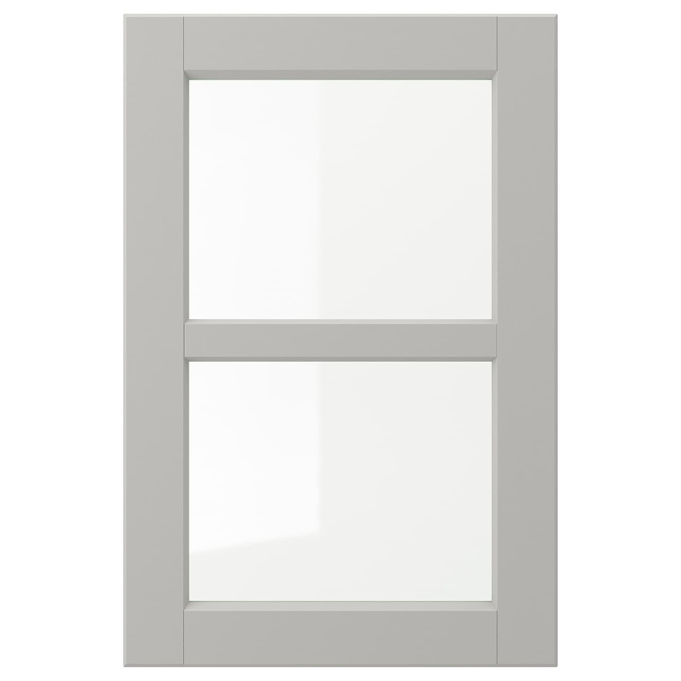 Дверца со стеклом - IKEA LERHYTTAN, 60х40 см, светло-серый, ЛЕРХЮТТАН ИКЕА