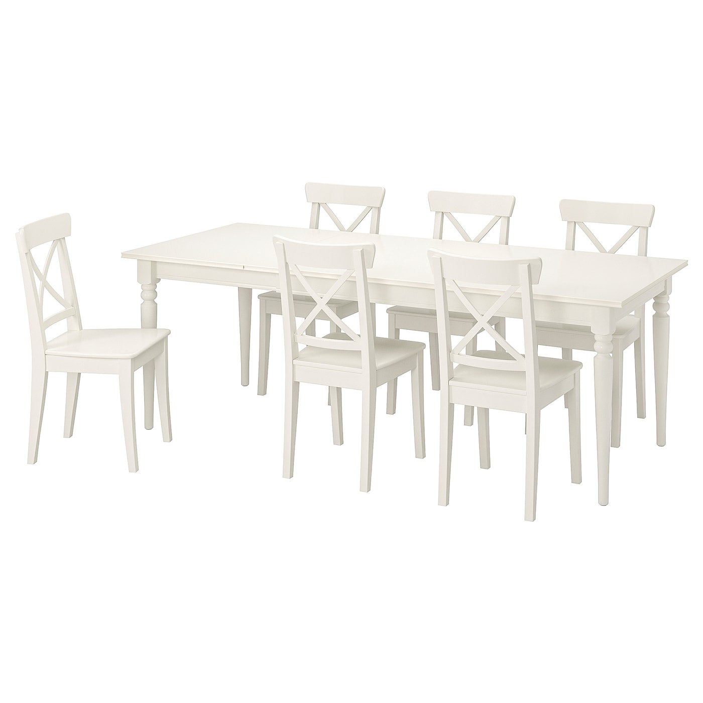 Обеденный набор - INGATORP/INGOLF IKEA/ИНГАТОРП/ИНГОЛЬФ ИКЕА, 155 см, белый