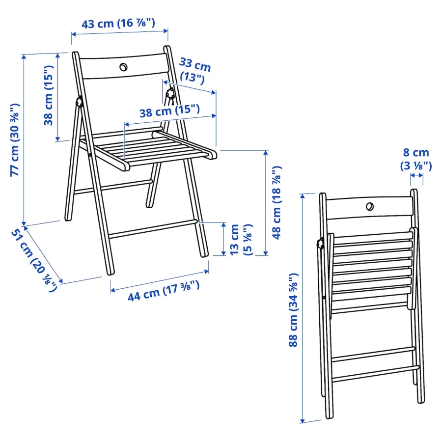Складной стул - IKEA FRОSVI, 44х77х51 см, коричневый, ФРОСВИ ИКЕА (изображение №4)