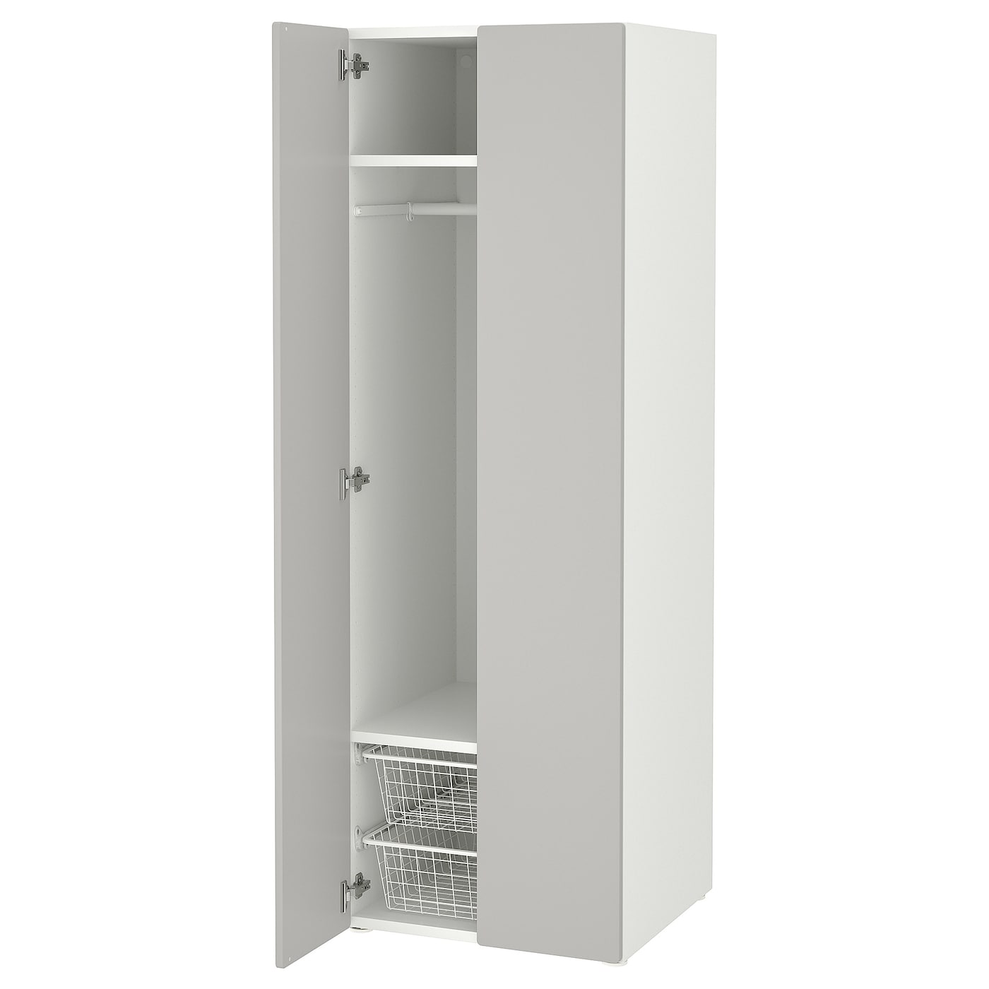 Шкаф - PLATSA/ SMÅSTAD / SMАSTAD  IKEA/ ПЛАТСА/СМОСТАД  ИКЕА, 60х57х181 см, белый/серый