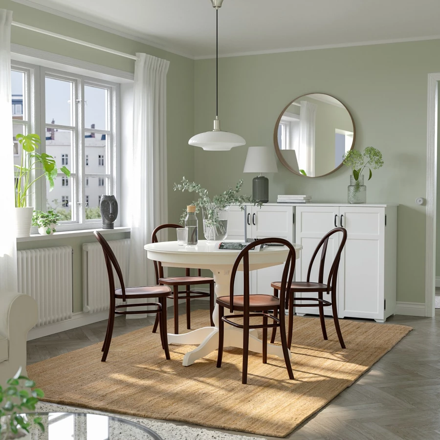Стол и 4 стула - INGATORP / SKOGSBO IKEA/ ИНГАТОРП/СКОГСБО ИКЕА, 110х85х40 см, белый/коричневый (изображение №2)