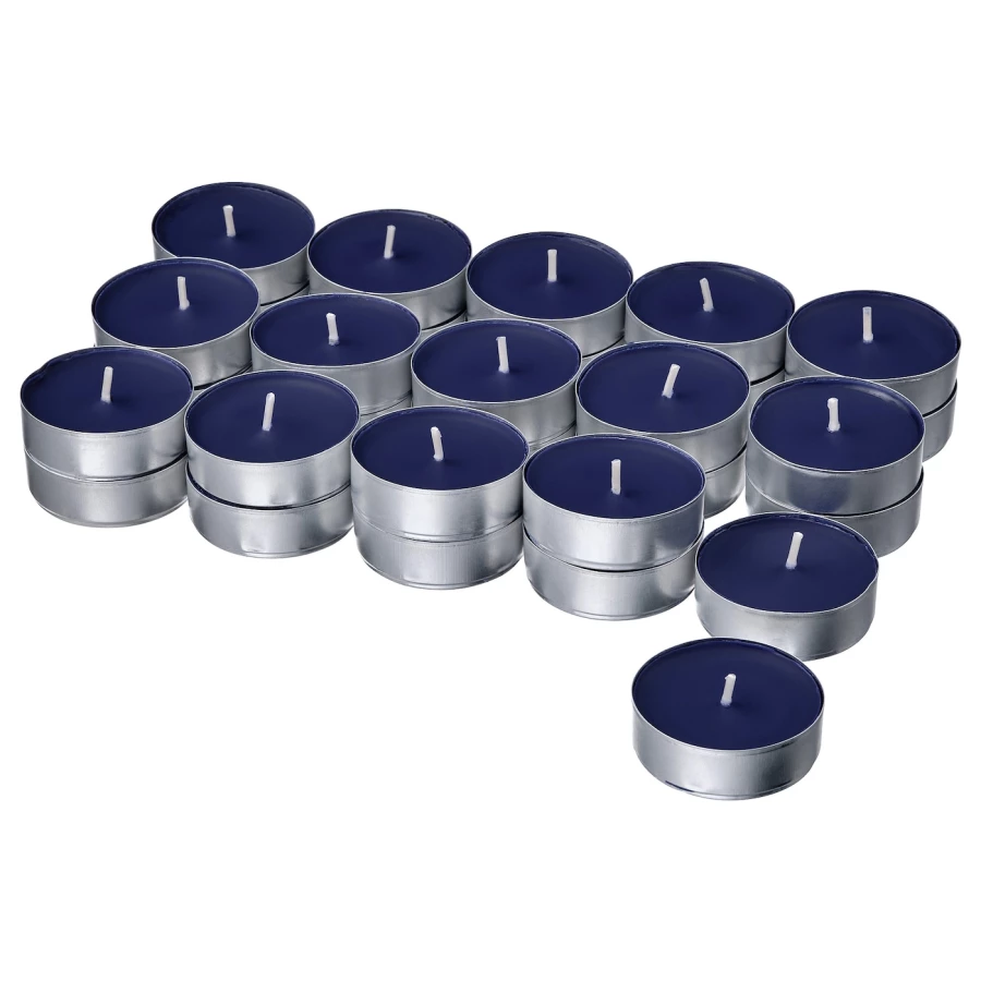 Ароматическая свеча миндаля и вишни/темно-синего цвета - IKEA KOPPARLÖNN/КОППАРЛОНН ИКЕА, 3,8 см, 30 шт (изображение №1)