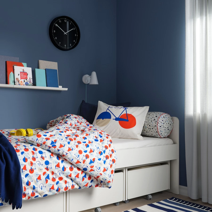 Каркас кровати с реечным дном - IKEA SLÄKT/LURÖY/SLAKT/LUROY, 200х90 см, белый, СЛЭКТ/ЛУРОЙ ИКЕА (изображение №3)