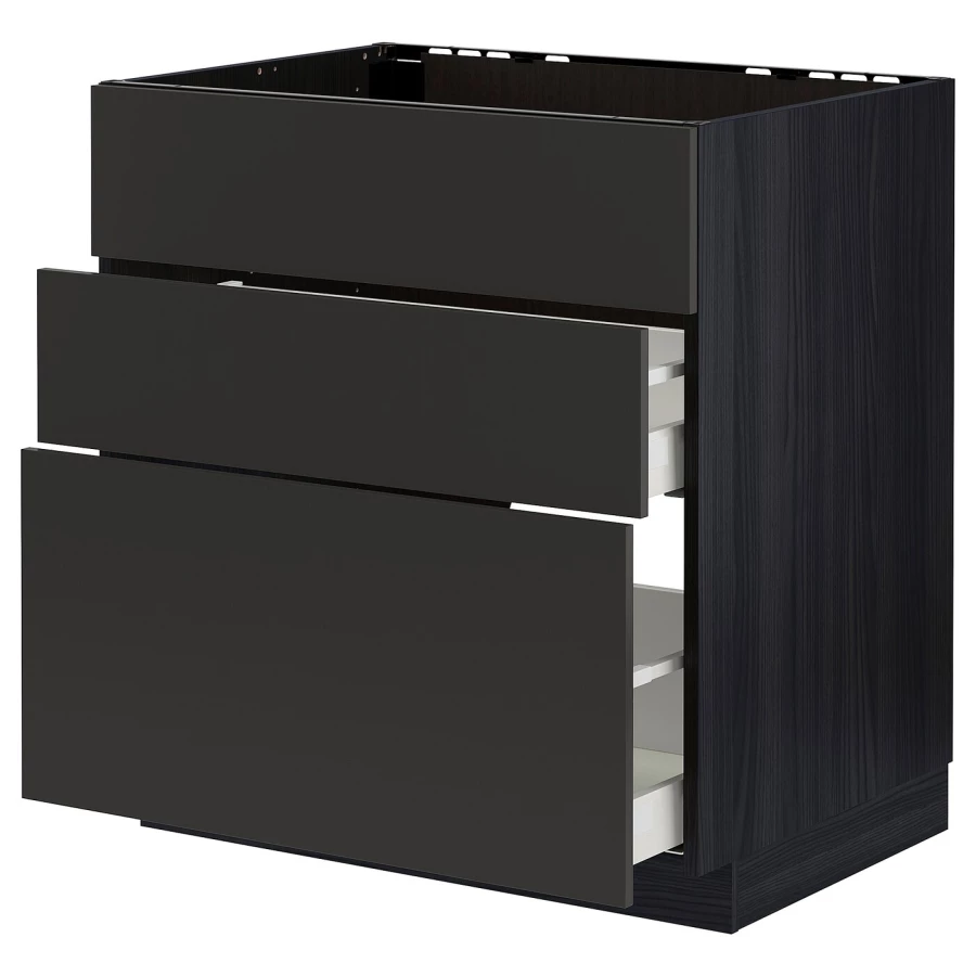 Напольный шкаф - METOD / MAXIMERA IKEA/ МЕТОД/ МАКСИМЕРА ИКЕА,  80х80 см, черный (изображение №1)