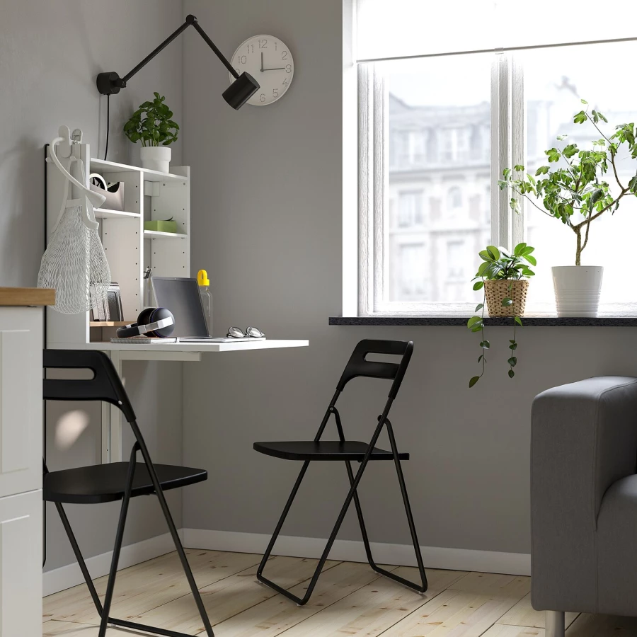 Набор кухонных столов - NORBERG/NISSE IKEA/ НОРБЕРГ/НИССЕ ИКЕА, 76х47х6 см, белый/черный (изображение №2)
