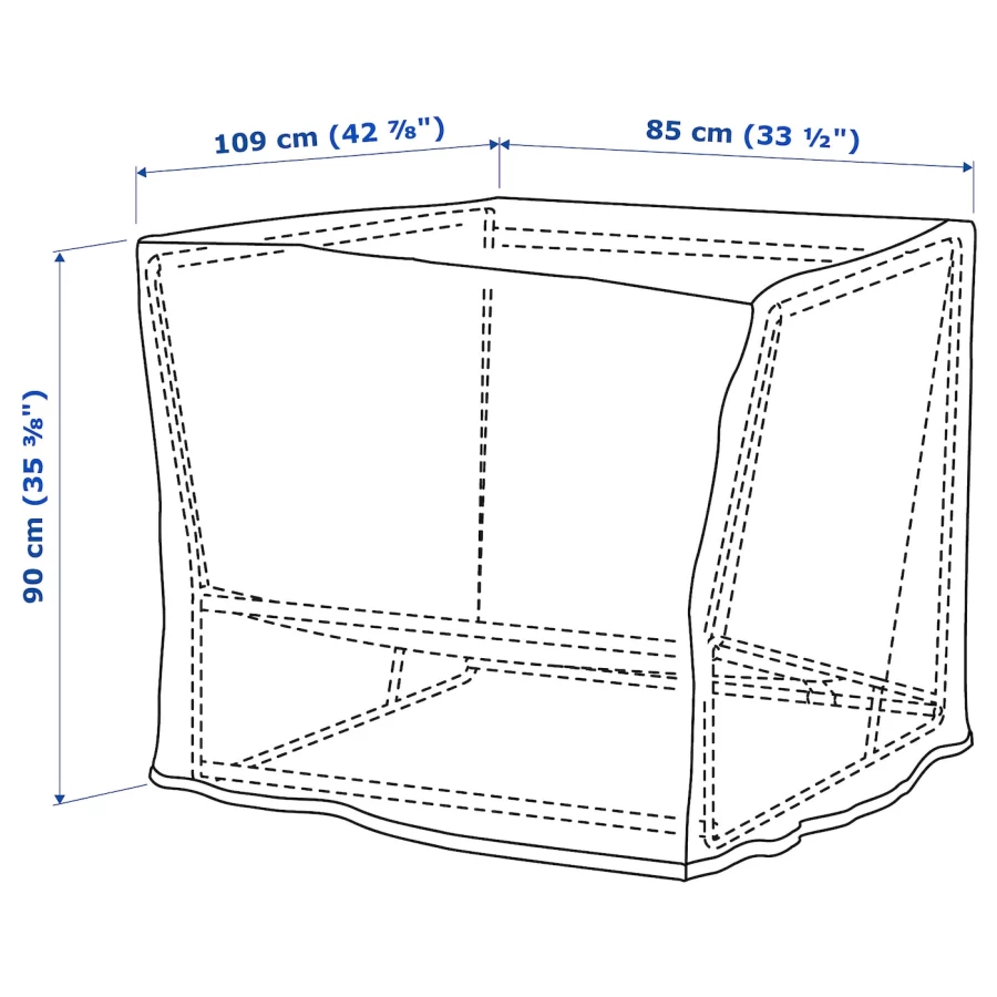 Сумка для хранения садовой мебели - TOSTERÖ/ TOSTERО IKEA/  ТОСТЕРО ИКЕА, 109x90х85 см, черный (изображение №4)