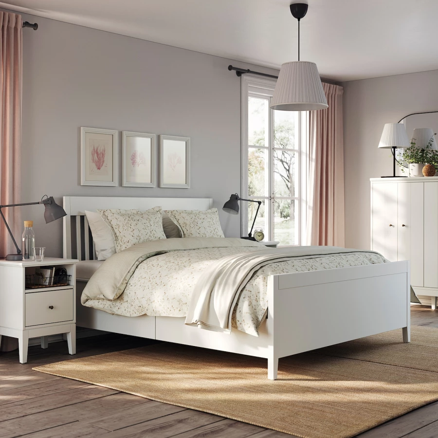 Каркас кровати с ящиками - IKEA IDANÄS/IDANAS, 200х160 см, белый, ИДАНЭС ИКЕА (изображение №2)