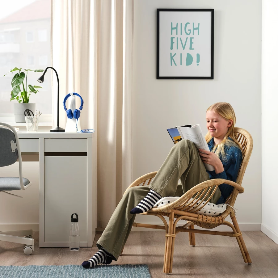 Кресло с подушкой - IKEA BROBOCK/BJÖRKTRAST/BJORKTRAST/БРОБОК/БЬЁРКТРАСТ ИКЕА, 78х73х69 см, бежевый (изображение №5)