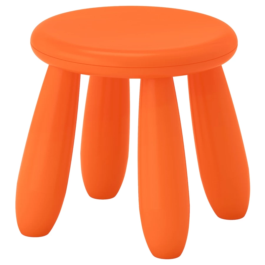 Детский табурет - MAMMUT IKEA/ МАММУТ ИКЕА, 35х30 см, оранжевый (изображение №1)