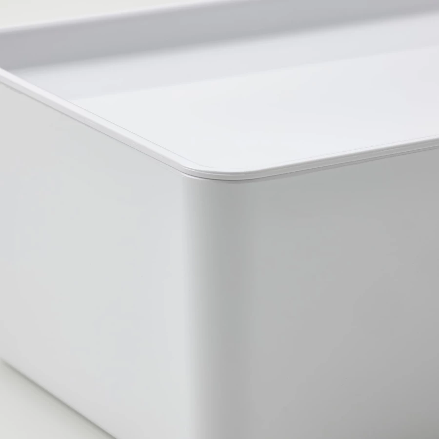 Коробка с крышкой - KUGGIS IKEA/ КУГГИС ИКЕА, 18х13х8  см, белый (изображение №2)