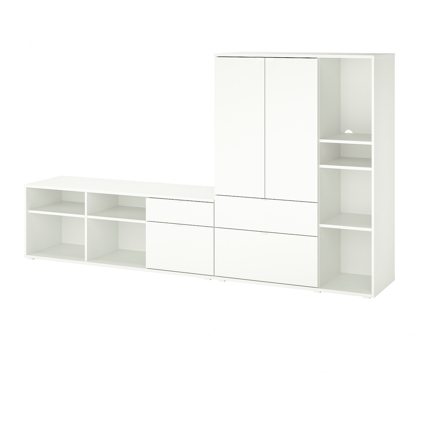 Шкаф для ТВ - IKEA VIHALS, 140x37x251cм, белый, ВИХАЛС ИКЕА