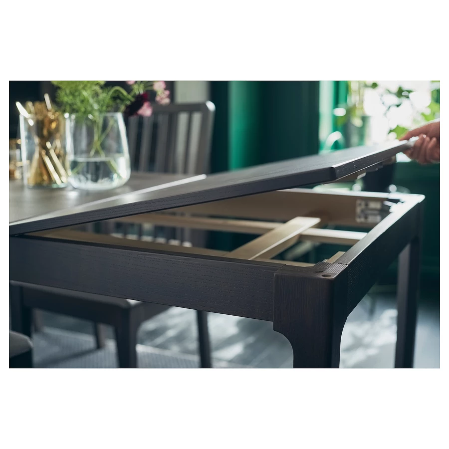 Раздвижной обеденный стол - IKEA EKEDALEN, 180/240х90 см, темно-коричневый, ЭКЕДАЛЕН ИКЕА (изображение №6)