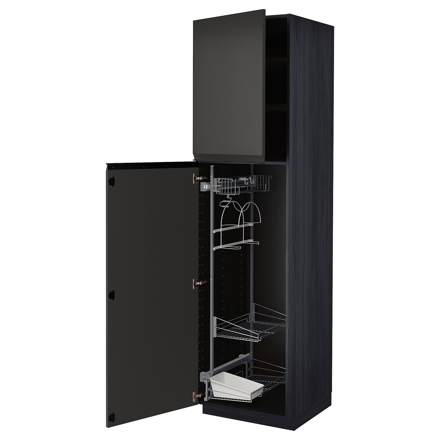 Высокий шкаф/бытовой - IKEA METOD/МЕТОД ИКЕА, 60х60х240  см, черный