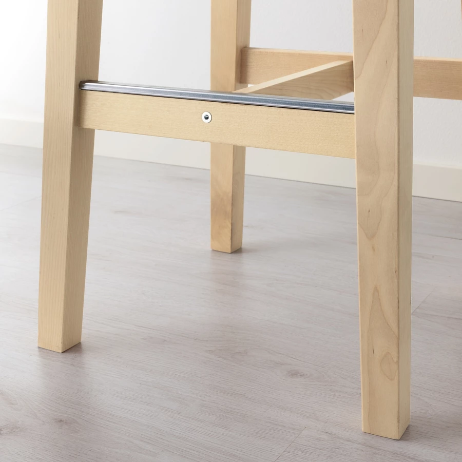 Барный стул - IKEA NILSOLLE/НИЛЬСОЛЛЕ ИКЕА, 39х39х74 см, береза (изображение №7)