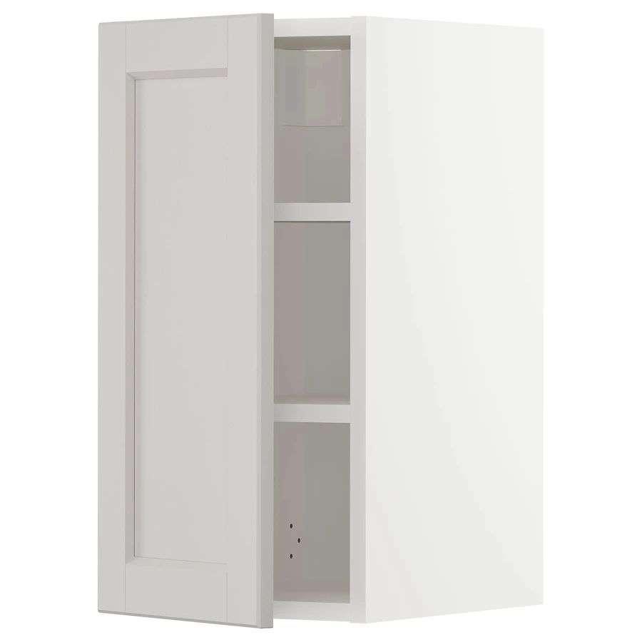 Навесной шкаф с полкой - METOD IKEA/ МЕТОД ИКЕА, 60х30 см,белый/светло-серый (изображение №1)