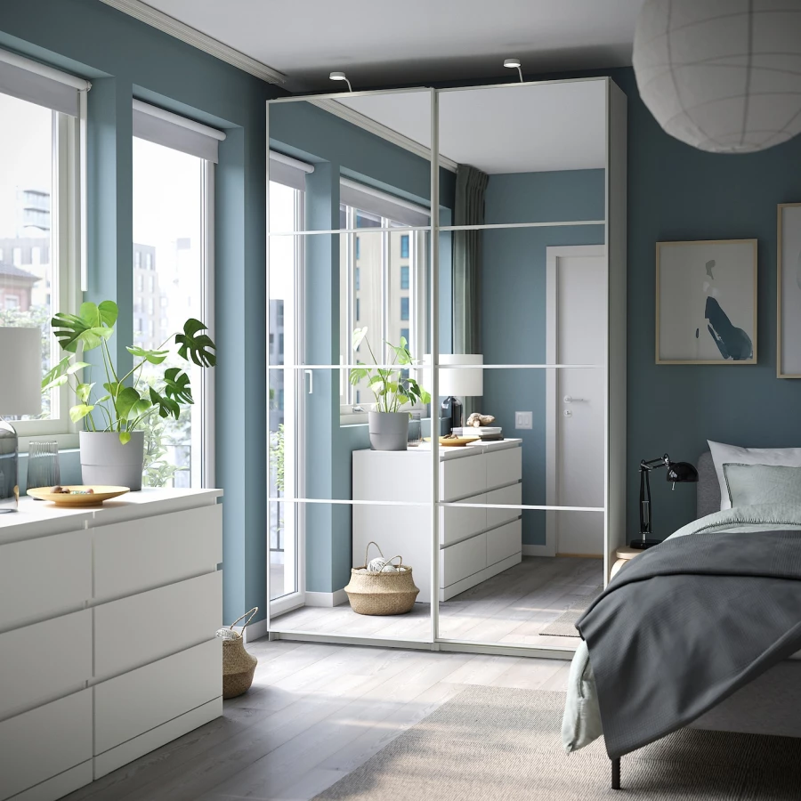 Шкаф-купе - IKEA PAX/AULI/ПАКС/АУЛИ ИКЕА,150x44x236 см, белый (изображение №4)