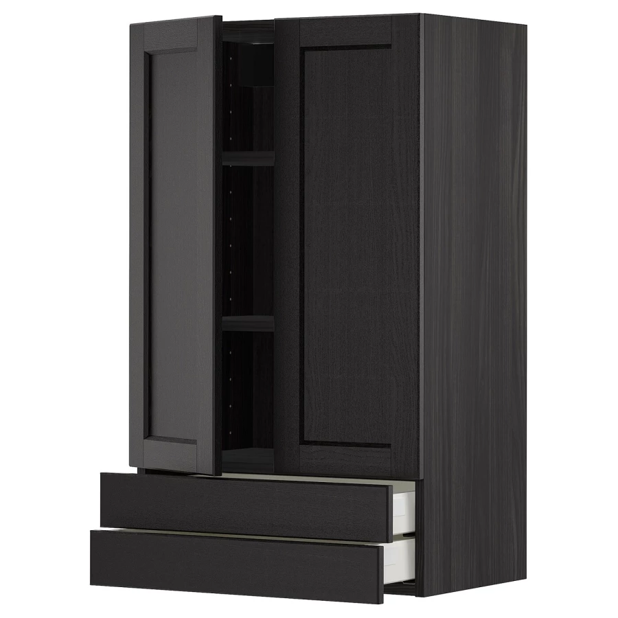 Шкаф  - METOD / MAXIMERA IKEA/  МЕТОД/МАКСИМЕРА ИКЕА, 100х60 см, черный (изображение №1)