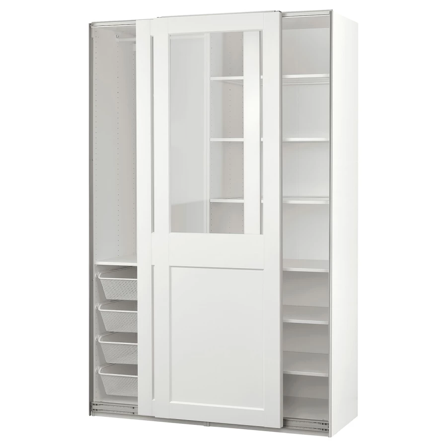 Гардеробные системы - PAX / GRIMO IKEA/ ПАКС / ГРИМО ИКЕА,  236х150 см, белый (изображение №1)