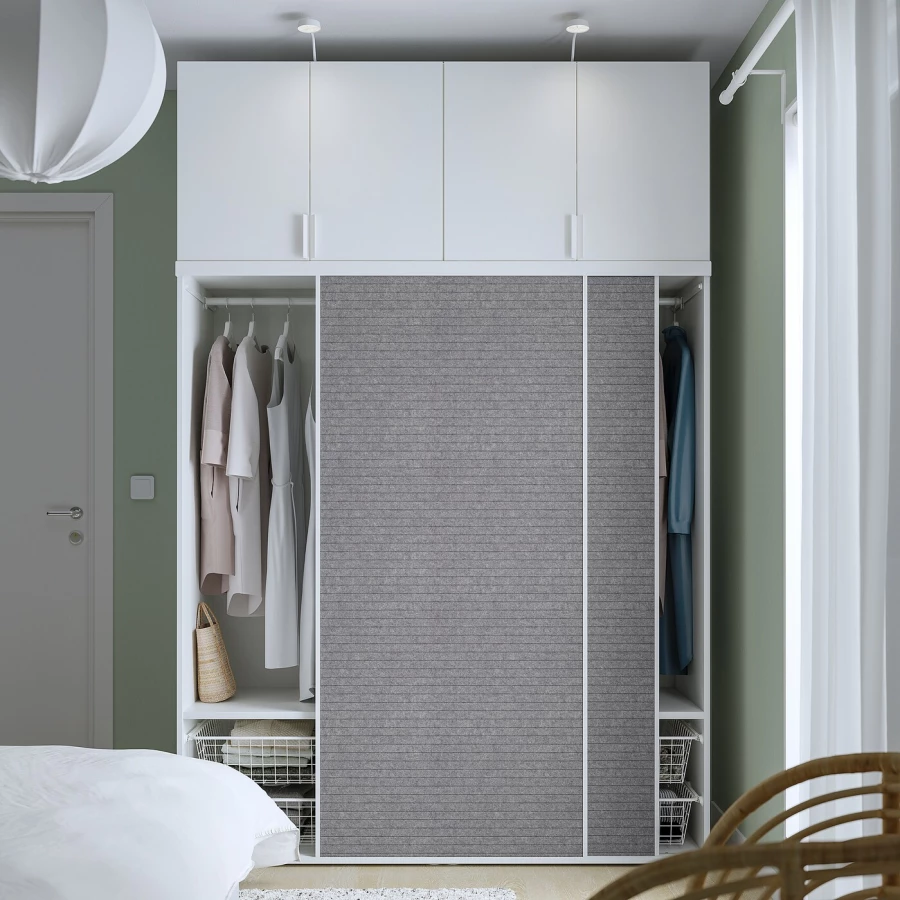 Шкаф 6-дверный - IKEA PLATSA/ПЛАТСА ИКЕА, 157х160х241,1 см, белый/темно-серый (изображение №3)