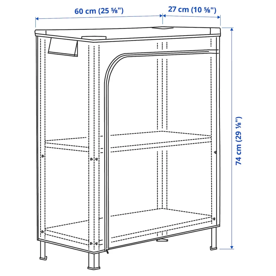 Стеллаж с чехлом - IKEA HYLLIS, 60х27х74 см, оцинкованный, ХИЛЛИС ИКЕА (изображение №15)