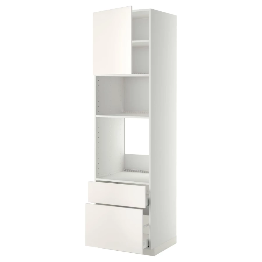 Высокий шкаф с ящиками - IKEA METOD/MAXIMERA/МЕТОД/МАКСИМЕРА ИКЕА, 220х60х60 см, белый (изображение №1)