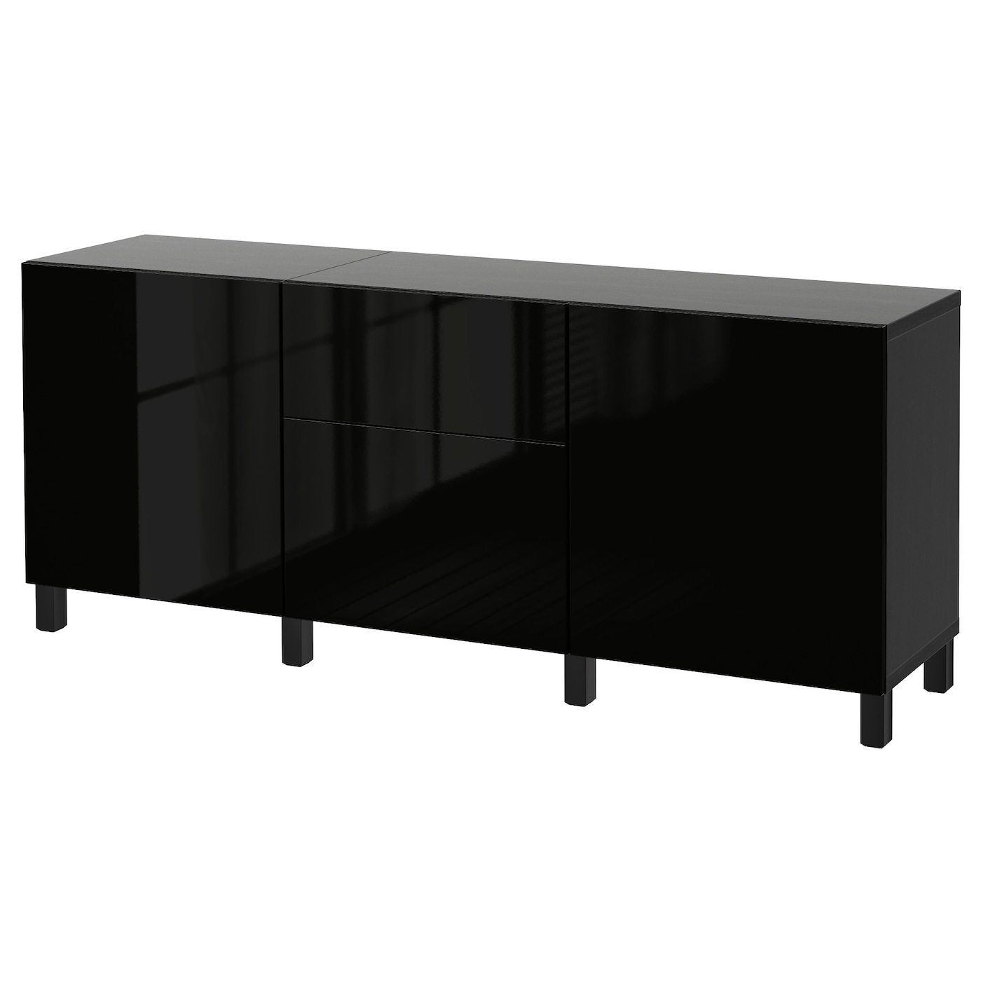 Комбинация для хранения - BESTÅ/ BESTА IKEA/ БЕСТА/БЕСТО ИКЕА, 180х74 см, черный
