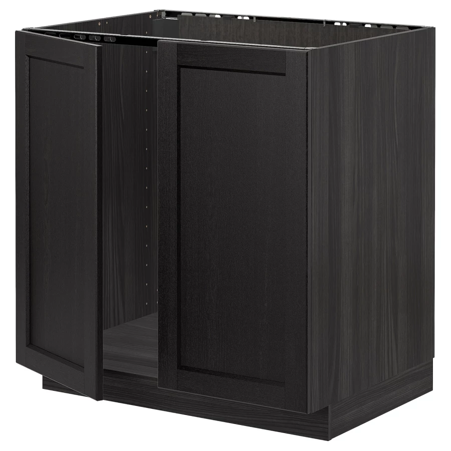 Шкаф под раковину 2 дверцы  - METOD  IKEA/ МЕТОД ИКЕА, 88х80 см,  черный (изображение №1)