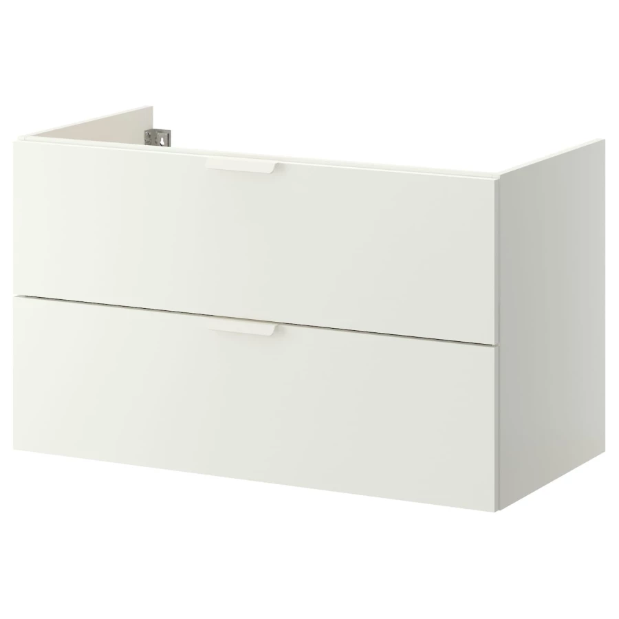 Шкаф под умывальник с 2 ящиками - GODMORGON IKEA/ ГОДМОРГОН ИКЕА, 100х58 см, белый (изображение №1)
